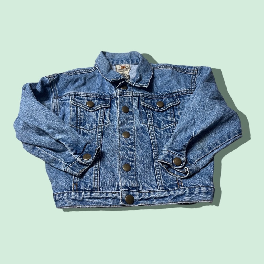 Toddler Route 66 Lil 66 Light Wash Denim Snap Button Front Jacket Size 4T
